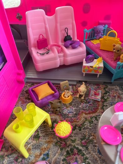 Barbie Campervan/Slide/Pool/Dolls/Accessories