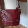 Stunning Designer Laura DiMaggio Maroon Italian Leather Bag Image 3
