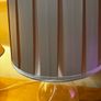 IKEA Bran Handmade Glass Table Lamp with Pleated Drum Shade - Off White and Pink Image 2