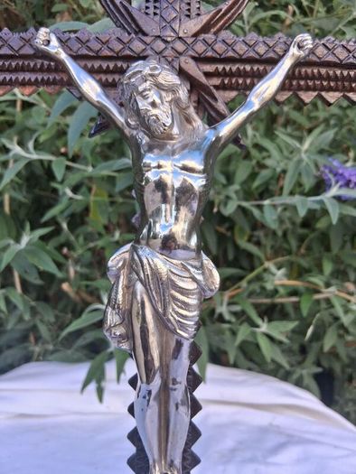Art Nouveau Tramp Art Crucifix(Possibly WW1)