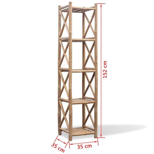 5-Tier Square Bamboo Shelf