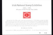 1985 Ireland Stampa Public Souvenir (red) souvenir Postage Due Card number 11. Note description.