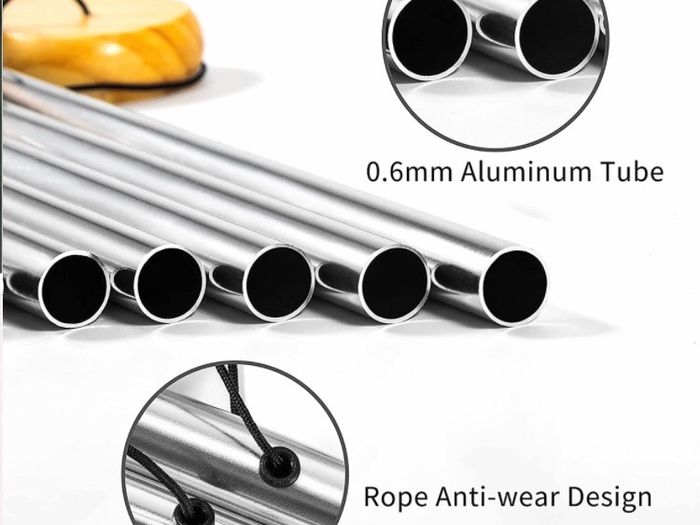 Wind Chimes Outdoor, Garden Wind Chime for Patio Backyard Home Decor 6 Aluminum Alloy Tubes (Silver)