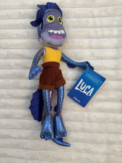 Disney Store Pixar Luca approx. 16 Alberto Sea Monster Purple Plush his head is too loose Please see photos