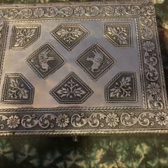 Vintage silver jewellery box free postage