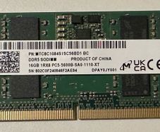 Micron 16gb Ddr5 So-dimm Ram (5600mhz, Pc5-5600b, 1rx8)