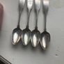 4 excellent condition Irish silver teaspoons 5 and 1/4 inches long weighing 65 grams. Made by Joseph Henzell in 1807 in Dublin. Image 3