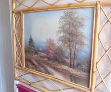 Vintage mid century large pil painting