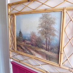Vintage mid century large pil painting