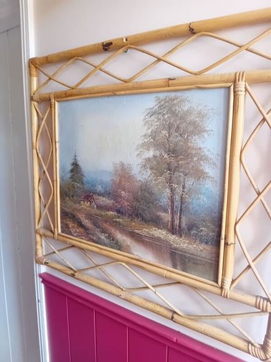 Vintage mid century large oil painting