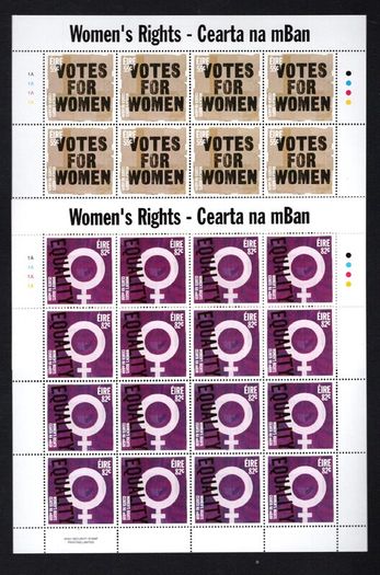 2011 Ireland Women's Rights Commemorative Stamps Sheetlet Plate 1A1A1A1A Mint Never Hinged (MNH)