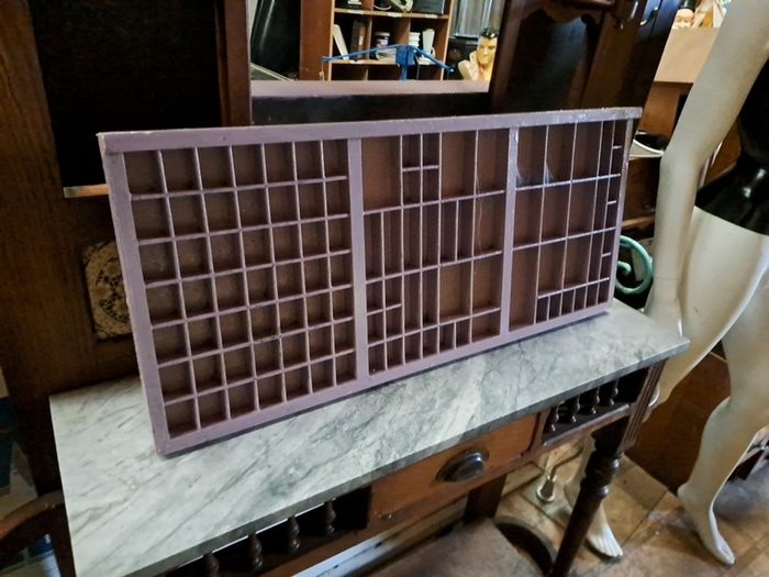 Vintage Wooden Printers Tray