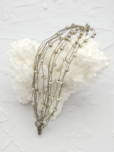 Vintage 925 Sterling Silver & Freshwater Pearls Bracelet