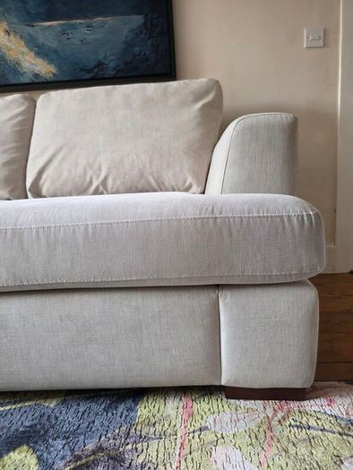 DFS Large Light Grey L-Shaped Corner Sofa with Chaise - 255cm
