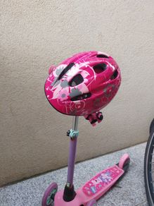 Scooter with helmet