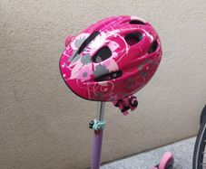 Scooter with helmet