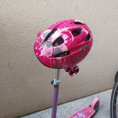 Girl scooter with helmet