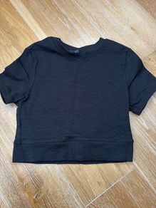 Bershka Black Ribbed t shirt top size Small