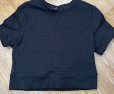 Bershka Black Ribbed t shirt top size Small