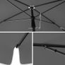 Balcony Parasol, Rectangular Garden Umbrella, UV Protection up to UPF 50, Folding Umbrella with PA Coating for Garden Patio, without Stand Image 5