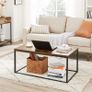 Coffee table, living room table, coffee table with steel frame, 100 x 55 x 45 cm, simple structure, industrial design, vintage brown-black Image 2