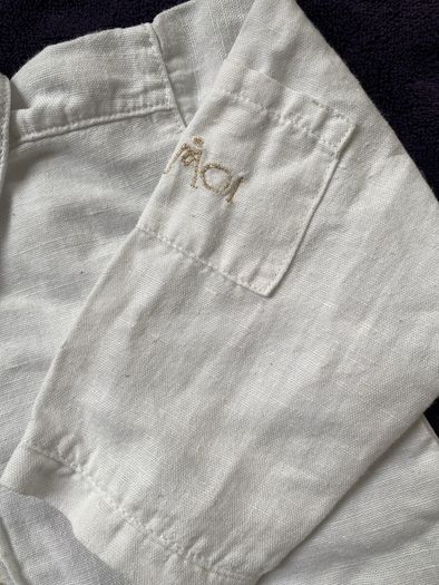French Designer linen shirt Moi Bebe Clayeux 74 cm 6-9 months