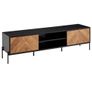 163cm TV Console in Black & Oak Finish Image 5