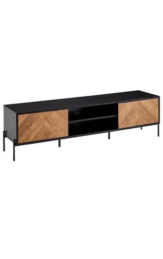163cm TV Console in Black & Oak Finish