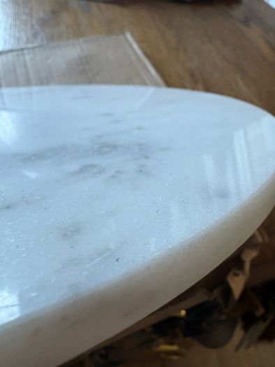 New 24cm diameter solid marble chopping board or cake plate