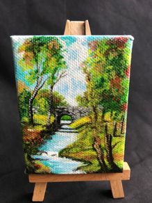 Miniature - Acrylic on Canvas - Rural Irish Scene