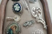 Vintage and antique silver brooches
