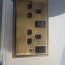 Set of 4 Antique Bronze 2 Gang switched Sockets. New. Image 2