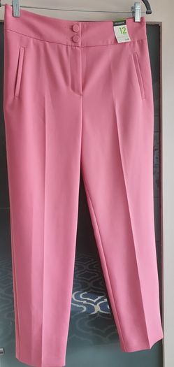 PRIMARK high waisted pink cigarette pants Sz 12 - Bnwt