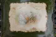 Antique Victorian Grecian Maiden  Green Roses Floral  Celluloid Photo Album
