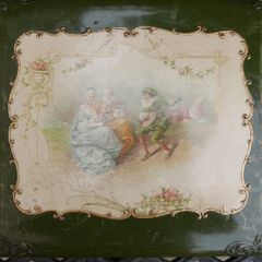 Antique Victorian Grecian Maiden  Green Roses Floral  Celluloid Photo Album