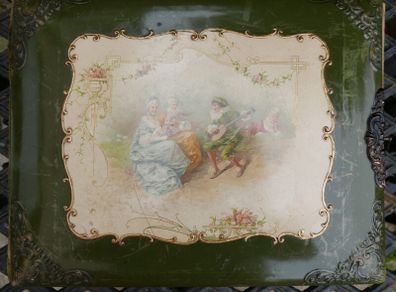 Antique Victorian Grecian Maiden  Green Roses Floral  Celluloid Photo Album