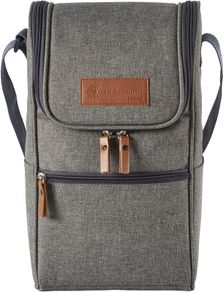Coast & Country CC879028 2 Wine Cooler Bag with Bottle Opener, PEVA-Insulated, Adjustable Carry Strap, Green and Tan
