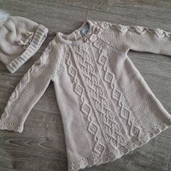 Baby Girl knit dress&Hat 18-24m