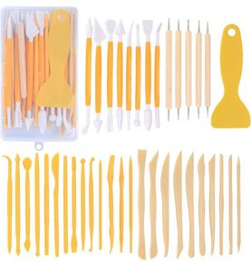 39 Pcs Pottery Clay Sculpting Tools, Polymer Clay Tools, Wood Carving Tools, Pottery Clay Modelling Tools Double-Ended for Sculpture, Modelling Clay, Polymer, Ceramic, Embossing, with Storage Case (FREE POSTAGE)