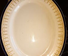Large Antique Wedgewood Platter, Porcelain Oval Serving Platter Plate Cobalt Blue And Gold