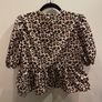 Leopard Peplum Tie Front Top Size 12! Image 5