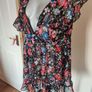 New Look black floral V-neck blouse size UK16 EU44 Postage included Image 2