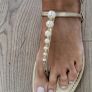PRIMARK gold and pearl sandals Sz 8UK Image 3