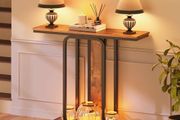 Console Table for Hallway Slim, Narrow Hallway Table, 2-Tier Industrial Sofa Table with Geometric-Styled Structure