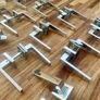 11 Pairs of Solid Brass Internal Door Handles chrome/brass Image 3