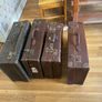 Vintage leather hardback suitcases Image 2