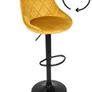 Roma Black Adjustable Bar Stool  Gold Velvet Seat, Black Metal Base Image 3