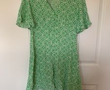 Green/white M&G patterned summer dress (M)