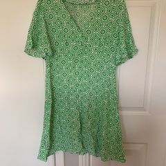 Green/white M&G patterned summer dress (M)