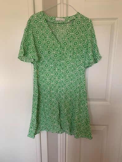 Green/white M&G patterned summer dress (M)